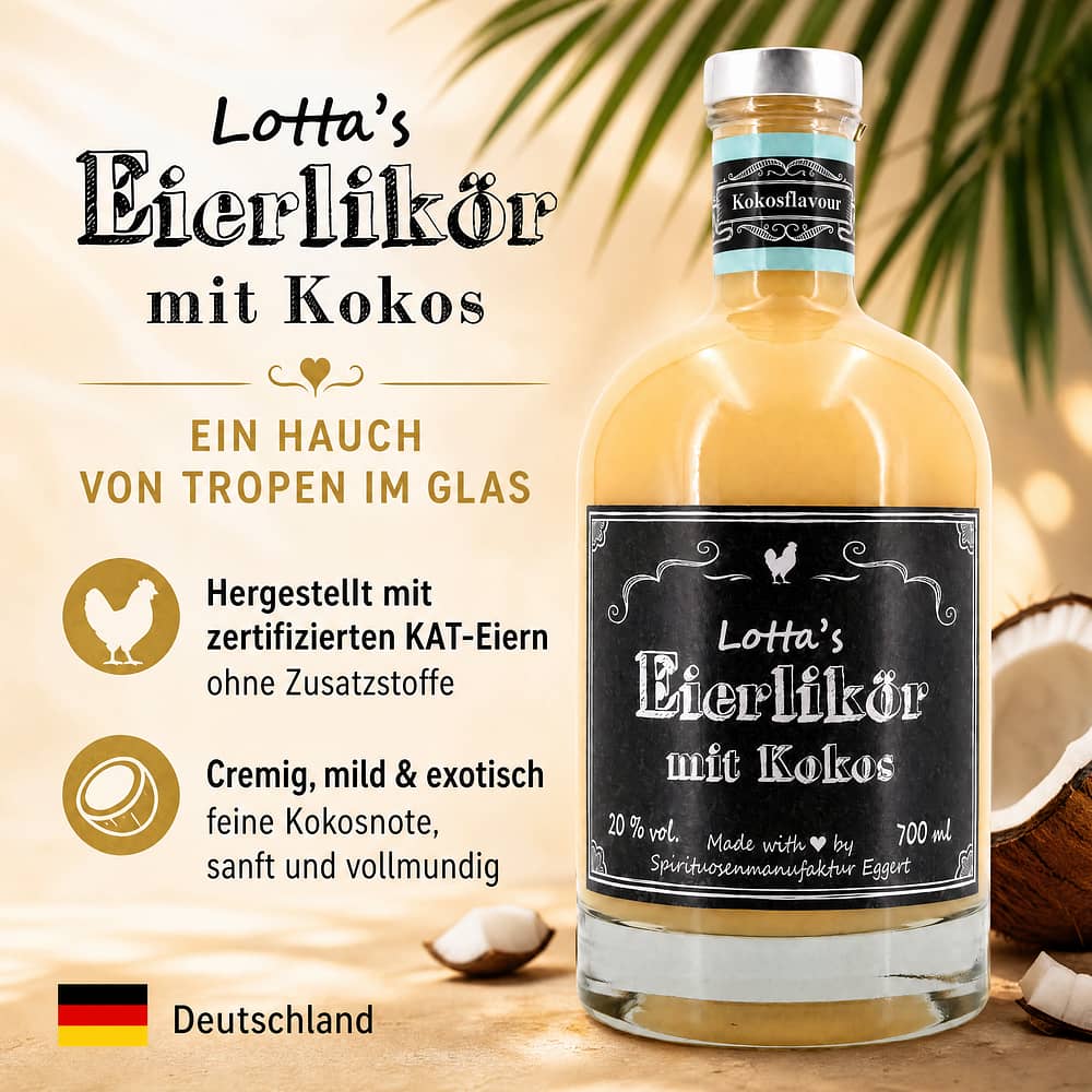 Lottas Eierlikör mit Kokos 0,70 Liter/ 20.0% vol Produktbild