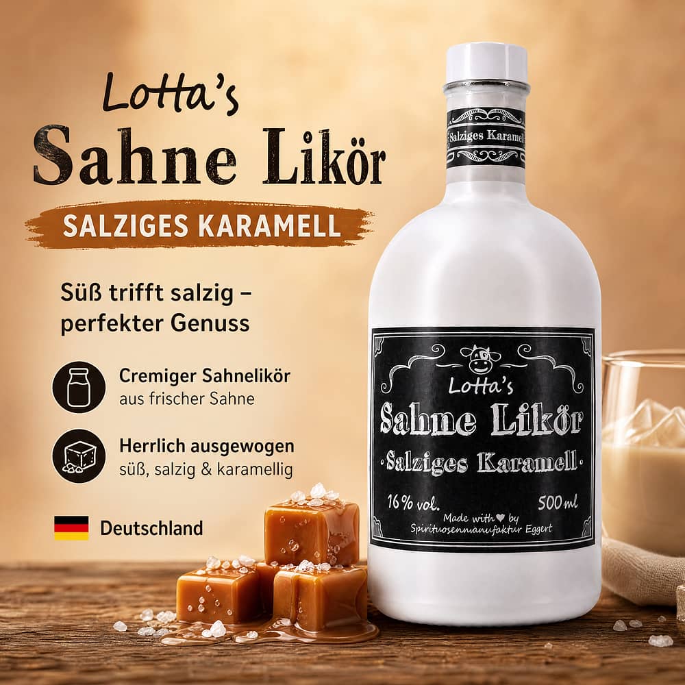 Lottas Sahne Likör Salziges Karamell 0,50 Liter/ 16.0% vol Produktbild