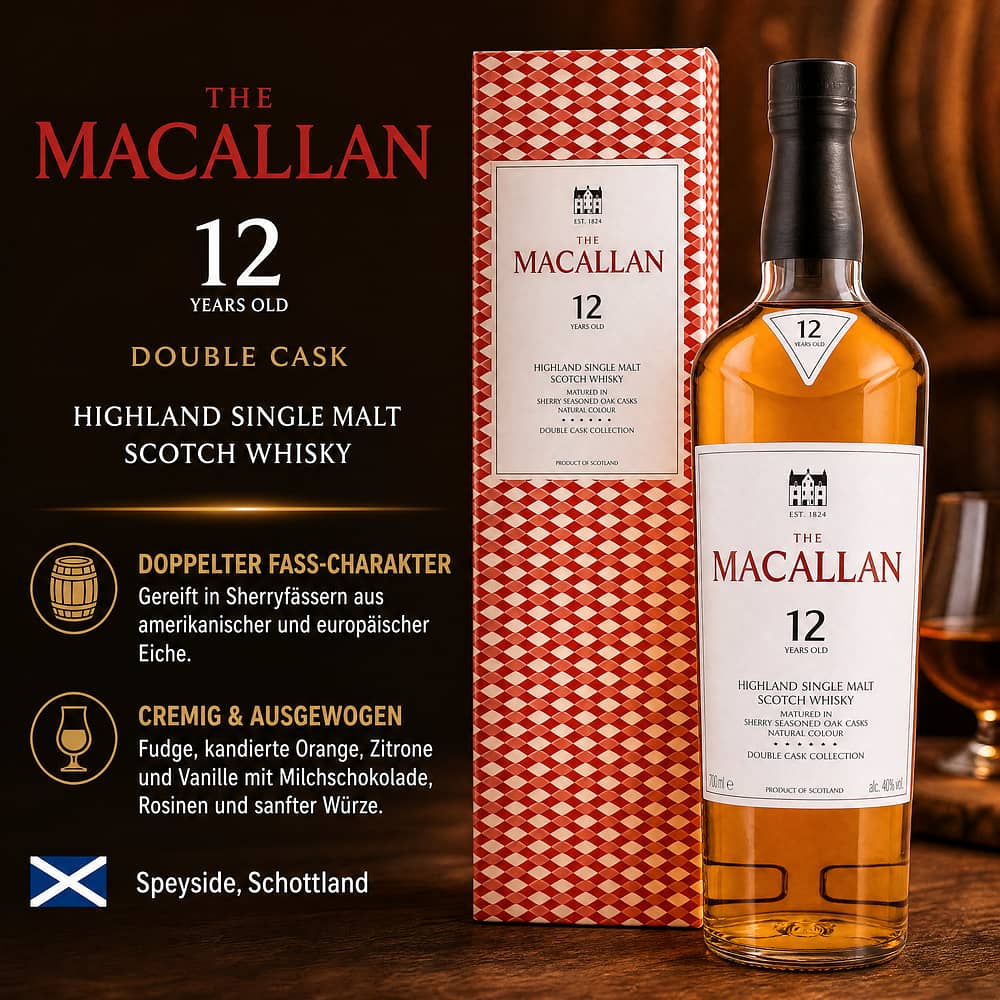 Macallan 12 Jahre Double Cask 0,70 Liter/ 40.0% vol Produktbild