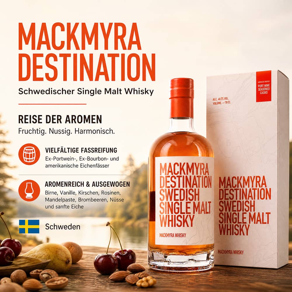 Mackmyra Destination 0,70 Liter/ 48.7% vol Produktbild