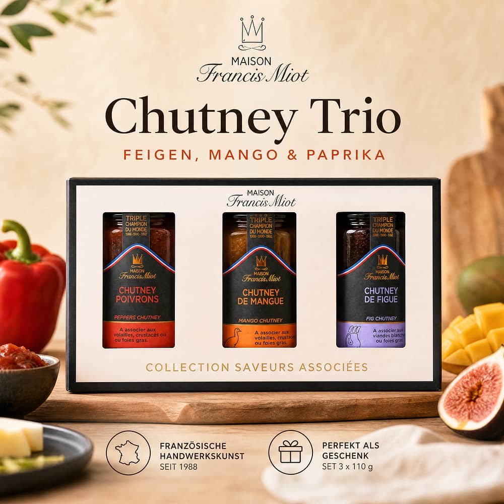 Maison Francis Miot Chutney Trio Feigen, Mango & Paprika 330 Gramm Produktbild
