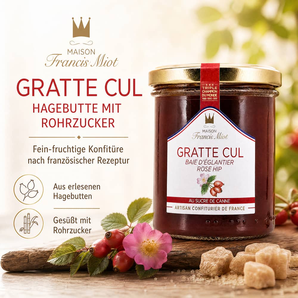 Maison Francis Miot Gratte-Cul Hagebutte mit Rohrzucker 220 Gramm Produktbild