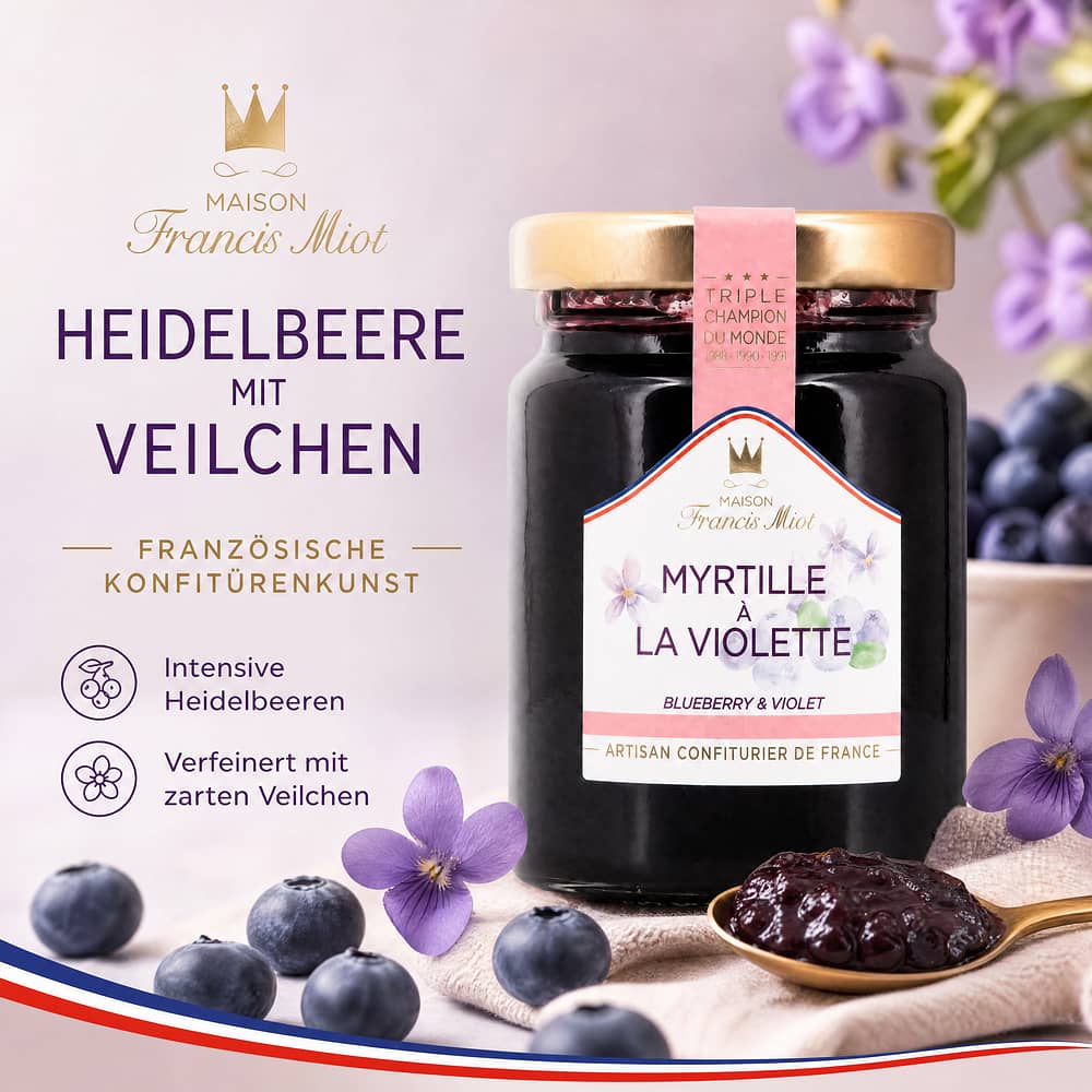 Maison Francis Miot Heidelbeere mit Veilchen 110 Gramm Produktbild