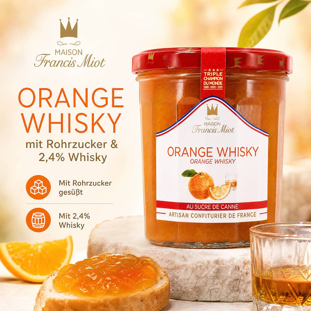 Maison Francis Miot Orange Whisky mit Rohrzucker & 2,4% Whisky 340 Gramm/ 2.4% vol Produktbild