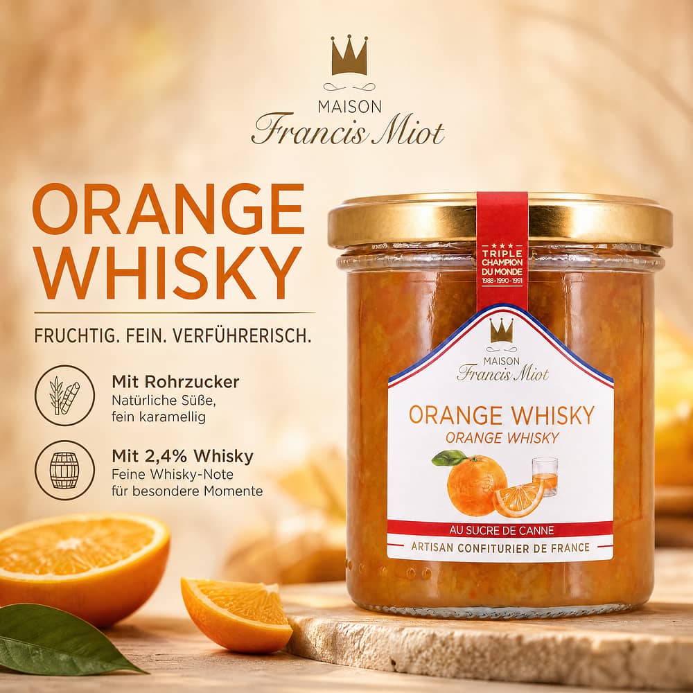 Maison Francis Miot Orange Whisky mit Rohrzucker & 2,4% Whisky 220 Gramm/ 2.4% vol Produktbild