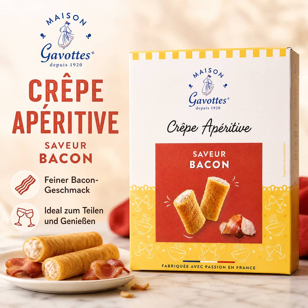 Maison Gavottes Crêperöllchen mit Bacongeschmack 110 Gramm Produktbild