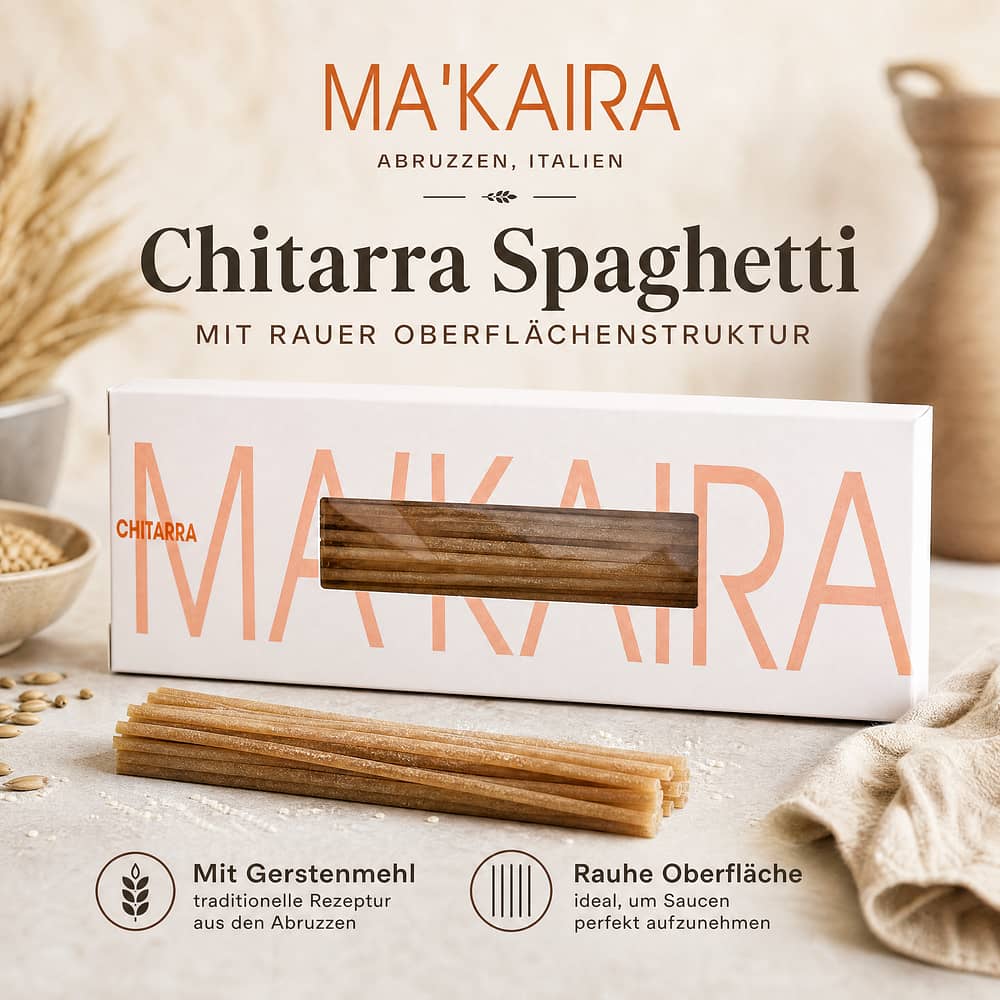 Ma'kaira Chitarra Spaghetti mit rauher Oberflächenstruktur 500 Gramm Produktbild