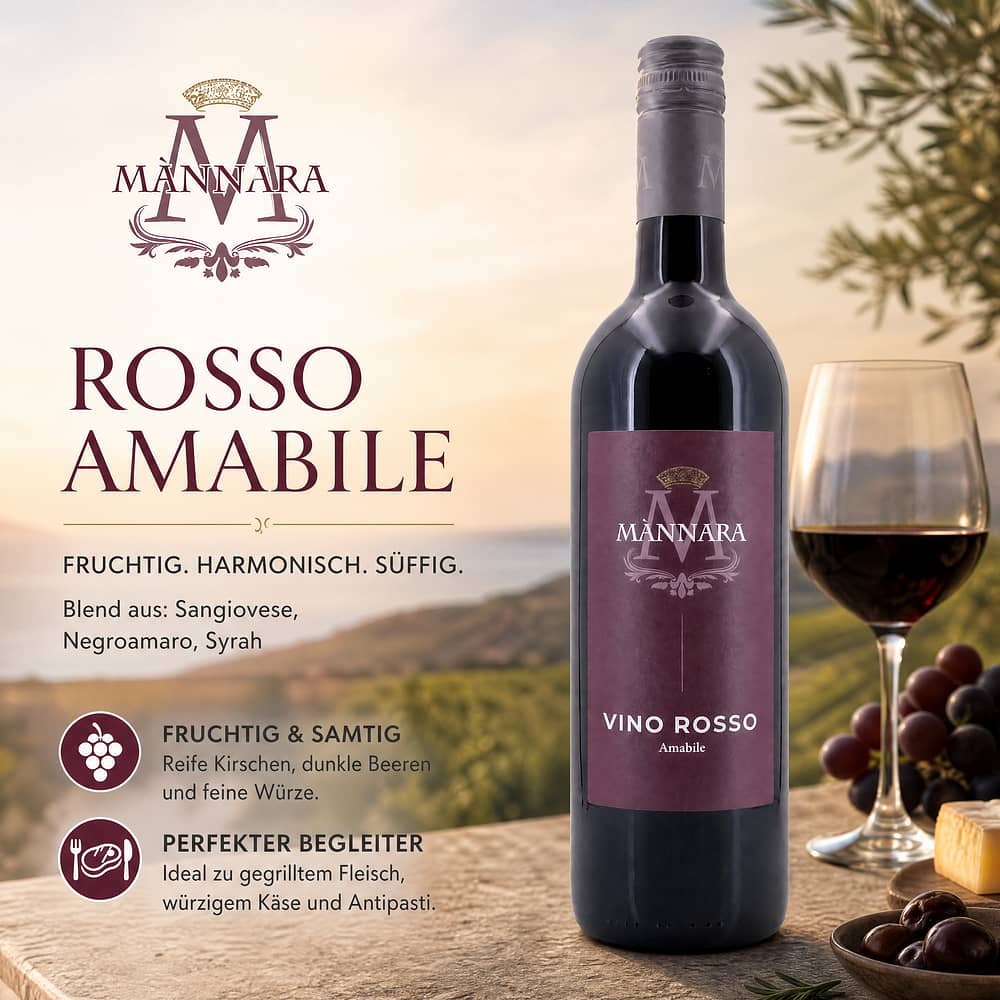 Mannara Rosso Amabile 0,750 Liter/ 11.5% vol Produktbild