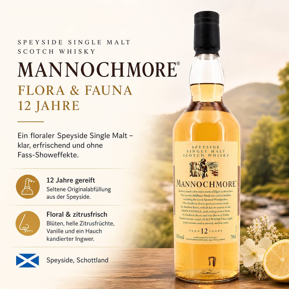 Mannochmore Flora & Fauna 12 Jahre 0,70 Liter/ 43.0% vol Produktbild