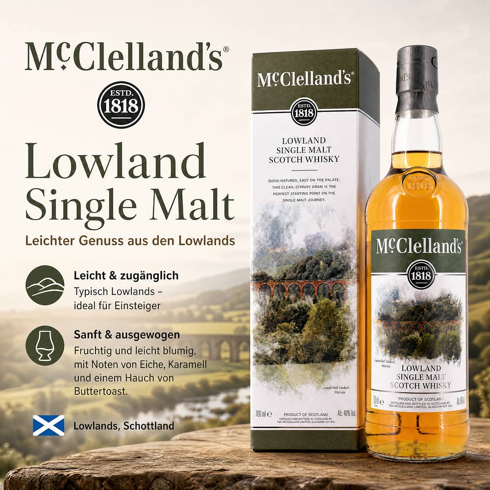 Mc Clelland's Lowland Single Malt 0,70 Liter/ 40.0% vol Produktbild