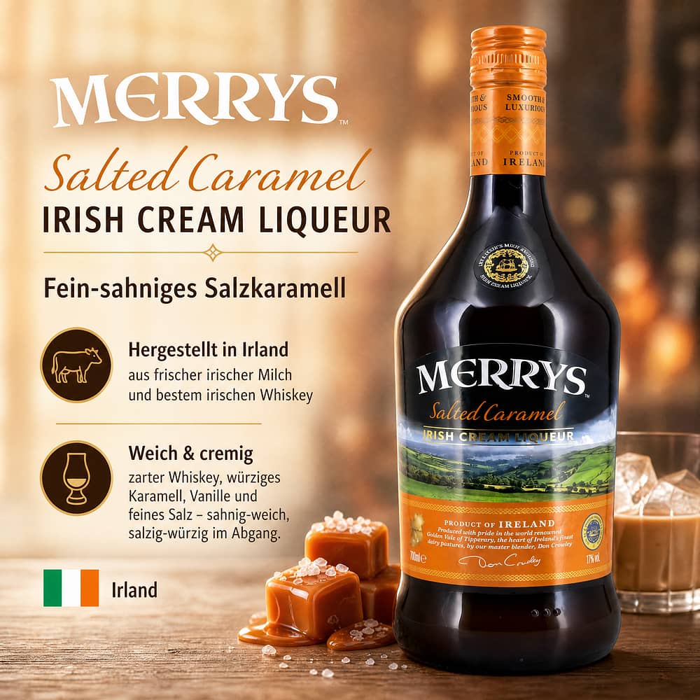 Merrys Irish Cream Salted Caramel 0,70 Liter/ 17.0% vol Produktbild