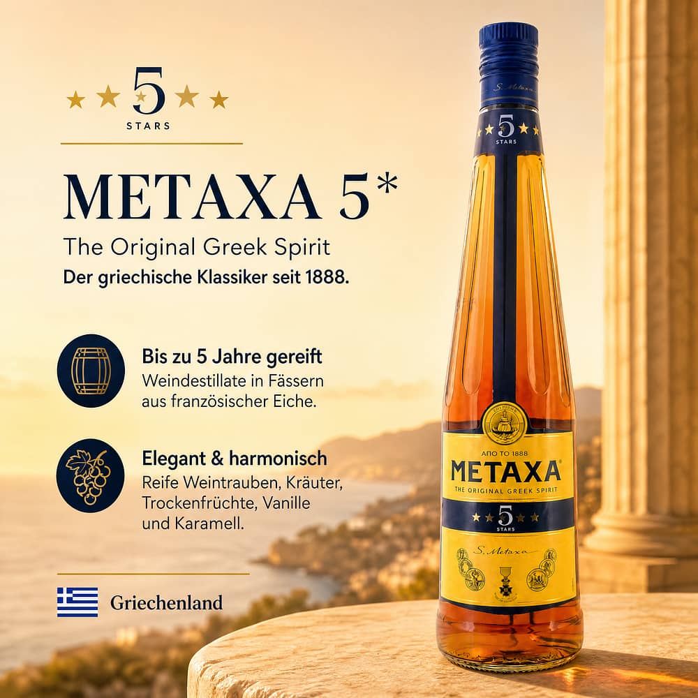 Metaxa 5 Sterne 0,70 Liter/ 38.0% vol Produktbild