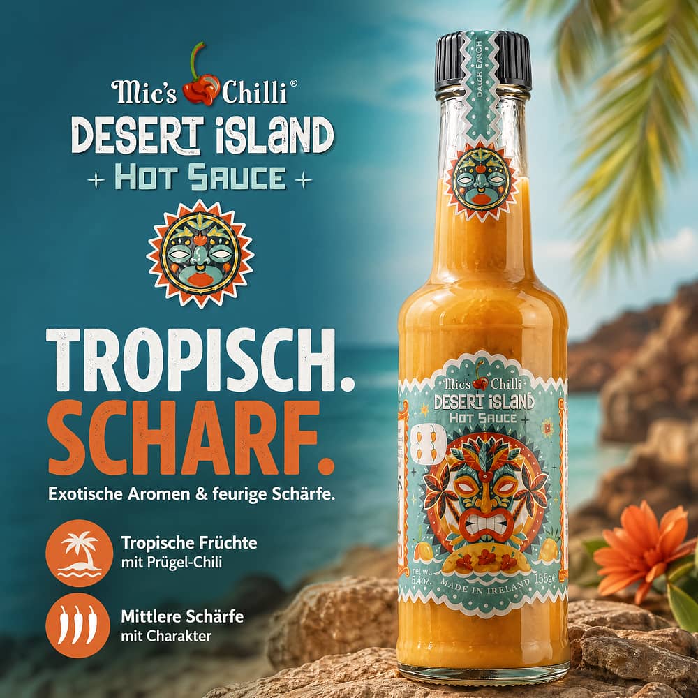 Mic's Chilli Desert Island Hot Sauce 155 Gramm Produktbild