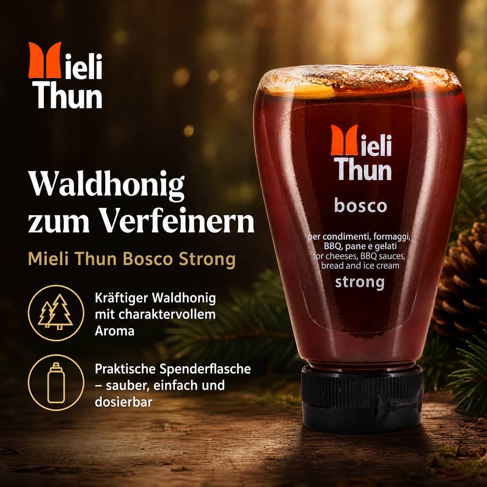 Mieli Thun bosco strong Waldhonig in Spenderflasche 250 Gramm Produktbild