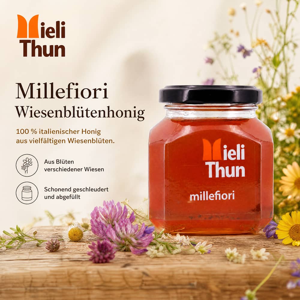 Mieli Thun Millefiori Wiesenblütenhonig 250 Gramm Produktbild
