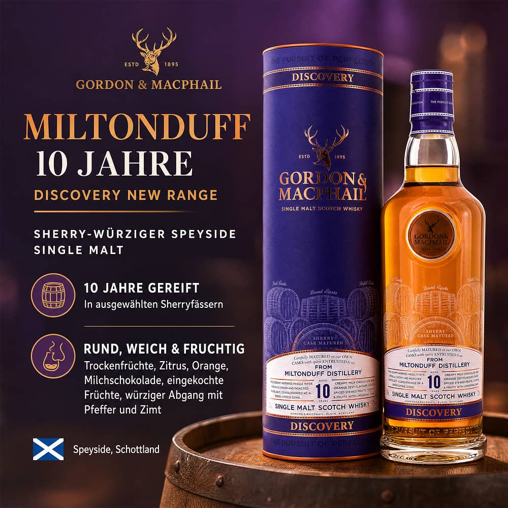Miltonduff 10 Jahre G&M Discovery NEW RANGE 0,70 Liter/ 43.0% vol Produktbild