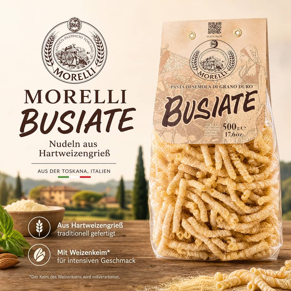 Morelli Busiate Nudeln aus Hartweizengrieß 500 Gramm Produktbild