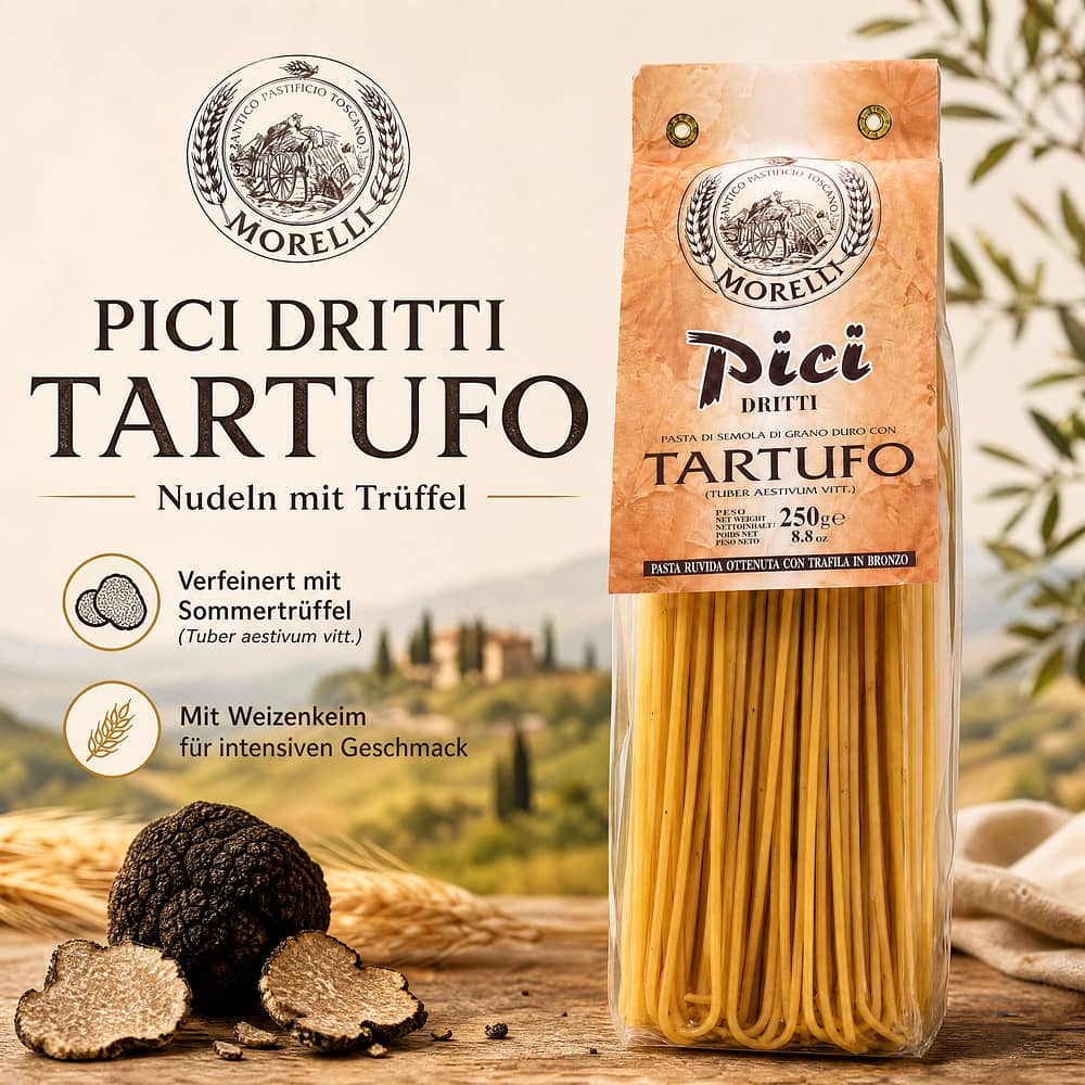 Morelli Pici Dritti Nudeln mit Trüffel 250 Gramm Produktbild