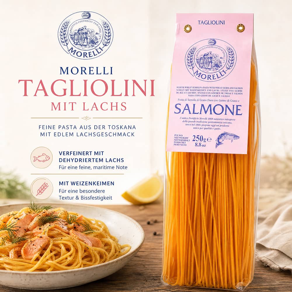 Morelli Tagliolini mit Lachs 250 Gramm Produktbild
