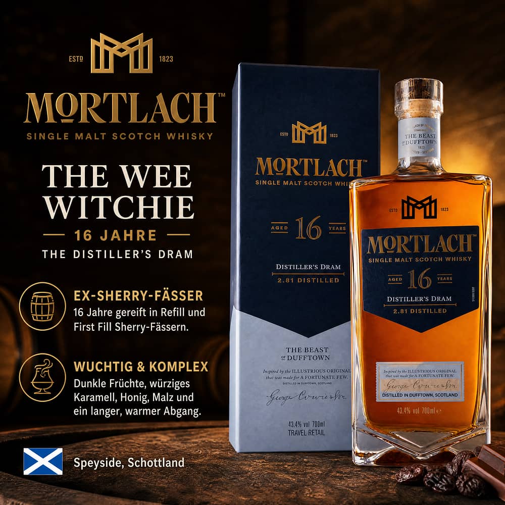 Mortlach 16 Jahre The Wee Witchie 0,70 Liter/ 43.4% vol Produktbild