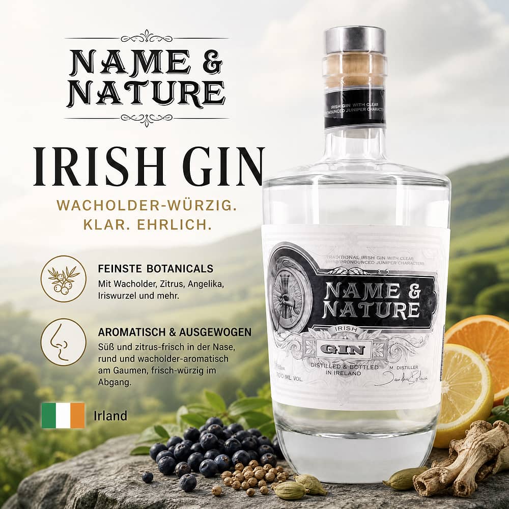 Name & Nature Gin Irish Gin 0,70 Liter/ 40.0% vol Produktbild