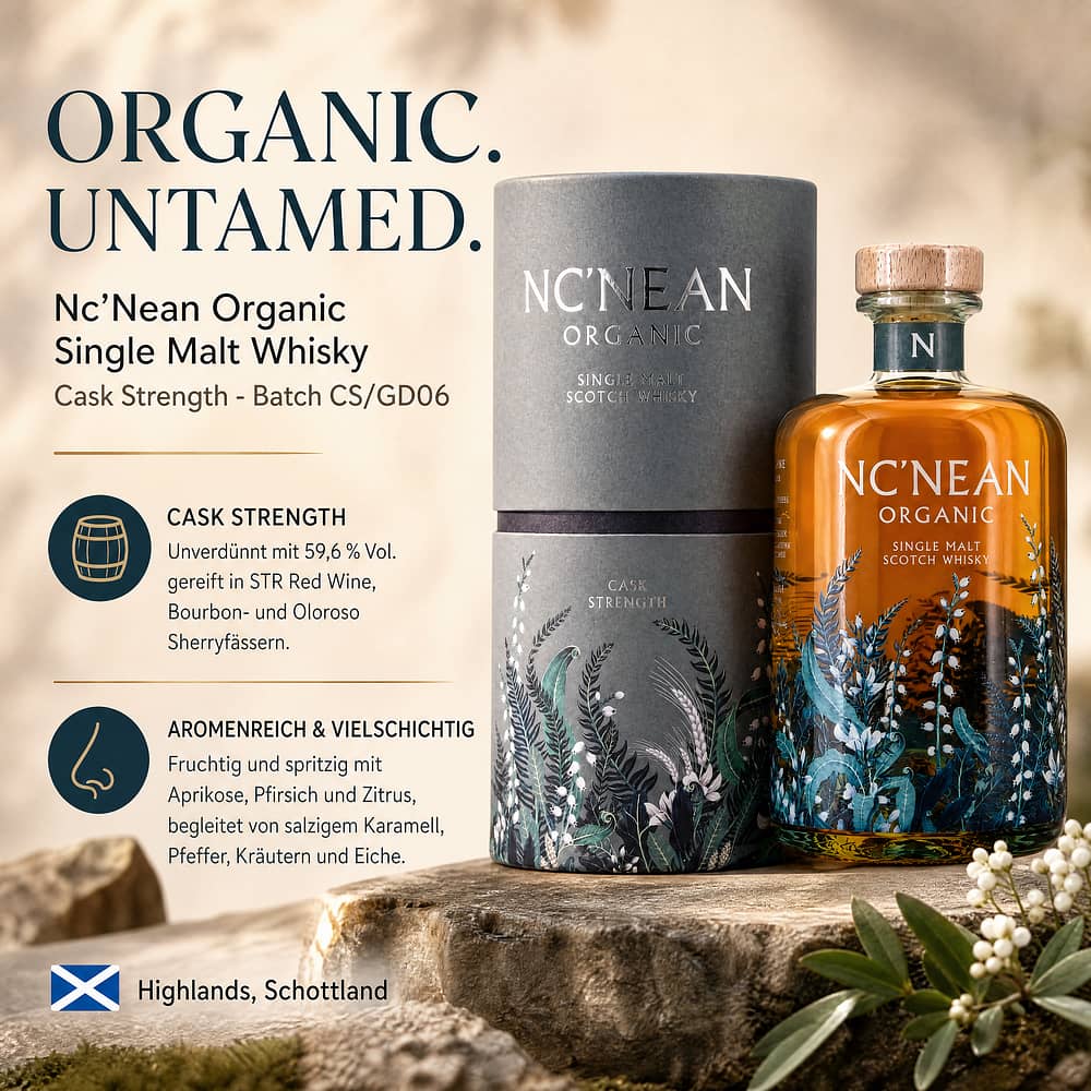 Nc'Nean Organic Single Malt Whisky - Cask Strength - Batch CS/GD06 0,70 Liter/ 59.6% vol Produktbild