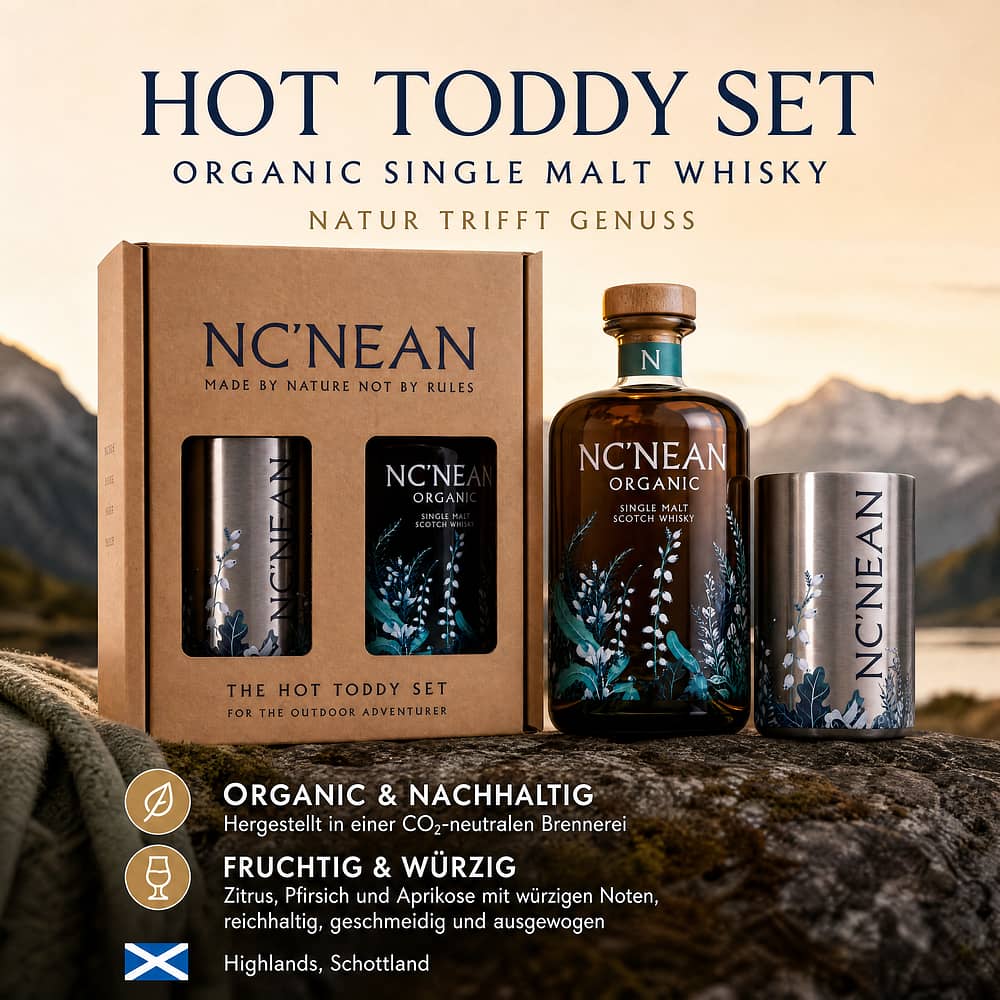 Nc'Nean Organic Single Malt Whisky - Hot Toddy Set 0,70 Liter/ 46.0% vol Produktbild