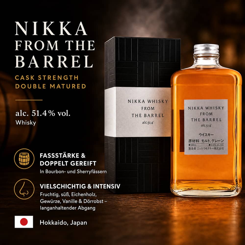 Nikka From the Barrel Cask strength Double matured 0,50 Liter/ 51.4% vol Produktbild