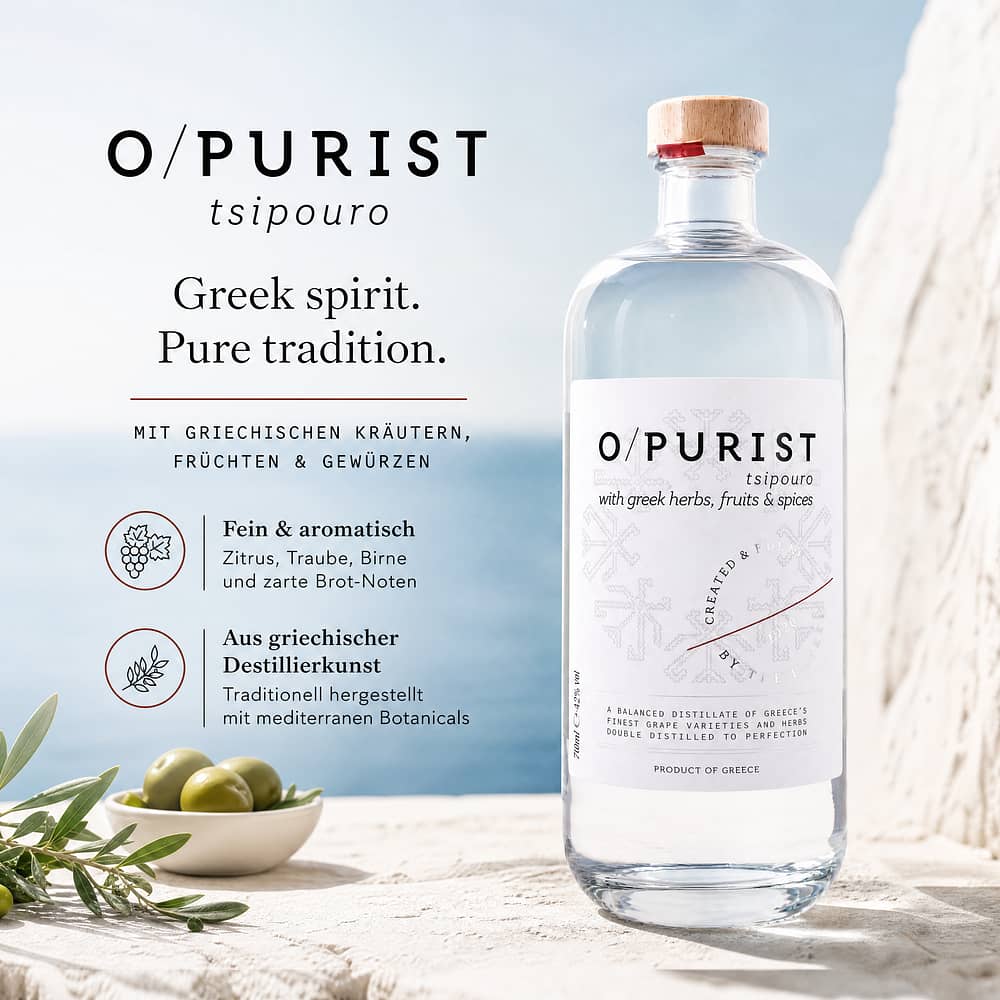 O / Purist tsipouro 0,70 Liter/ 42.0% vol Produktbild