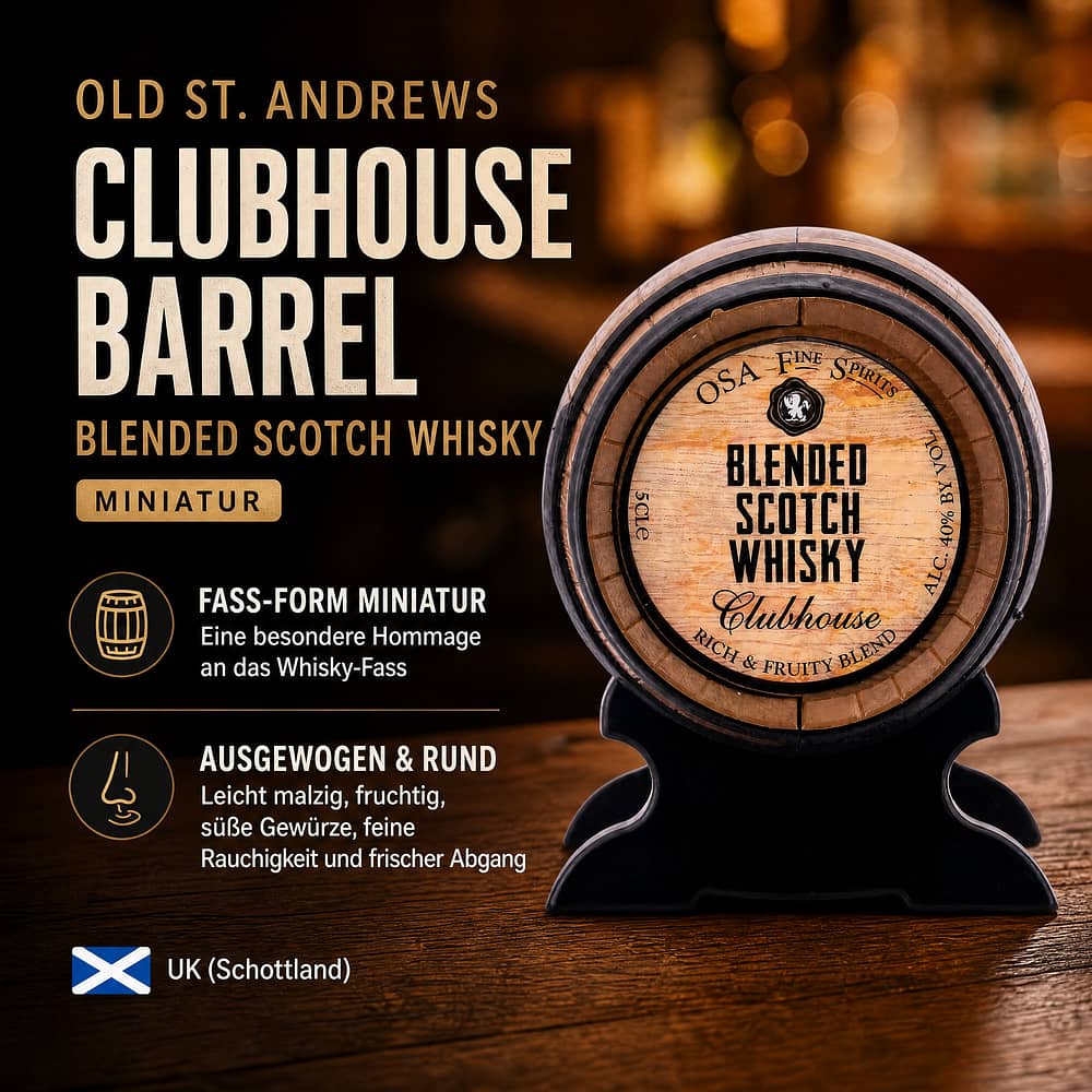 Old St. Andrews Clubhaus Barrel OSA-Fine-Spirits Miniatur 0,050 Liter/ 40.0% vol Produktbild