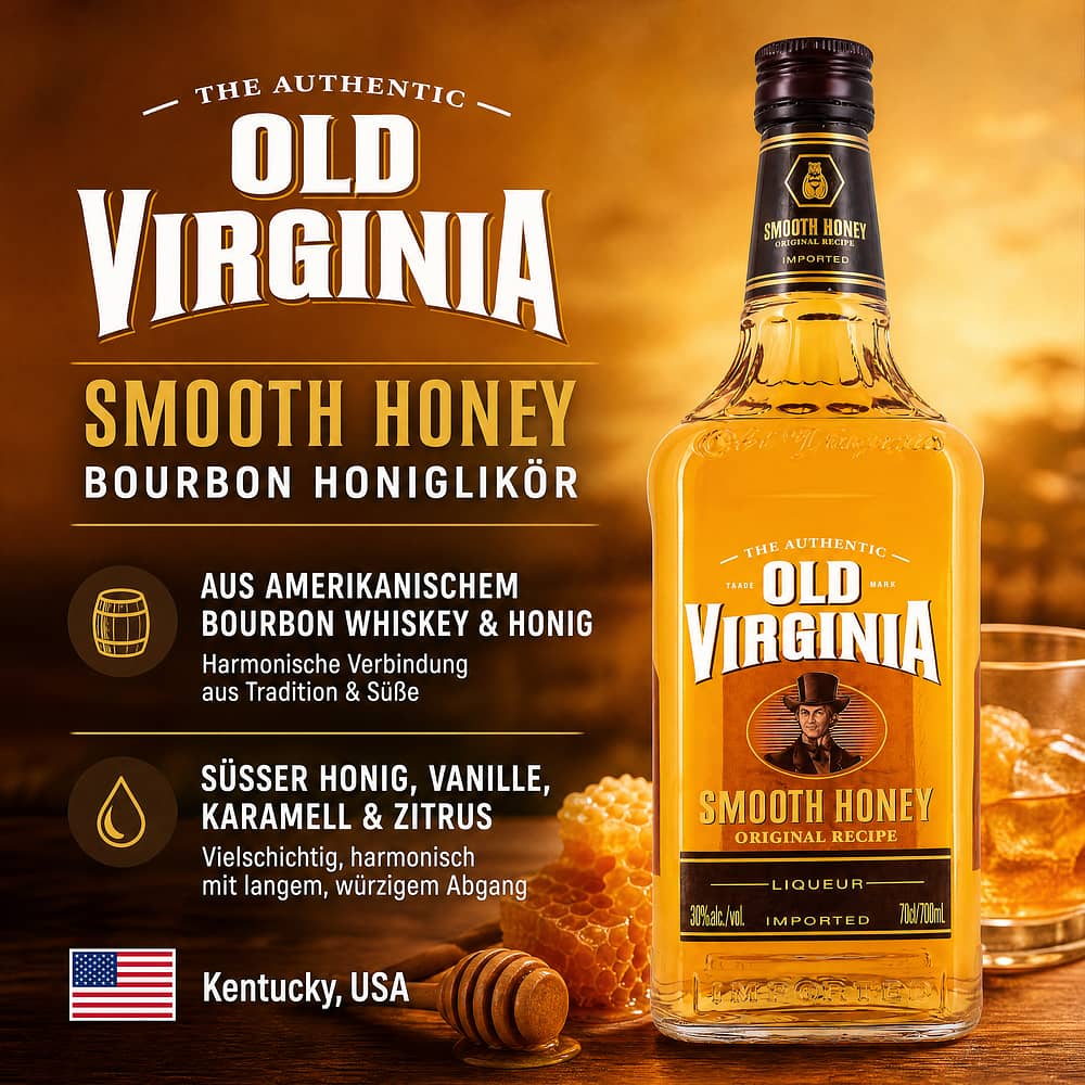 Old Virginia Smooth Honey Bourbon Honiglikör 0,70 Liter/ 30.0% vol Produktbild