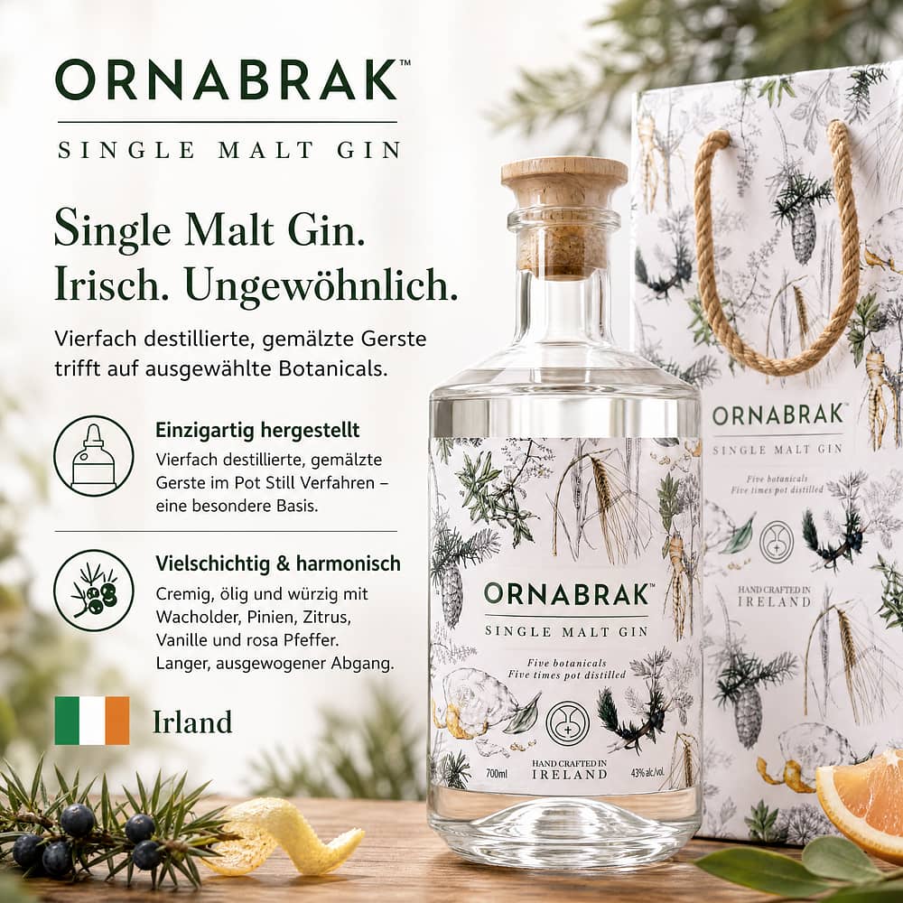 Ornabrak Single Malt Gin 0,70 Liter/ 43.0% vol Produktbild