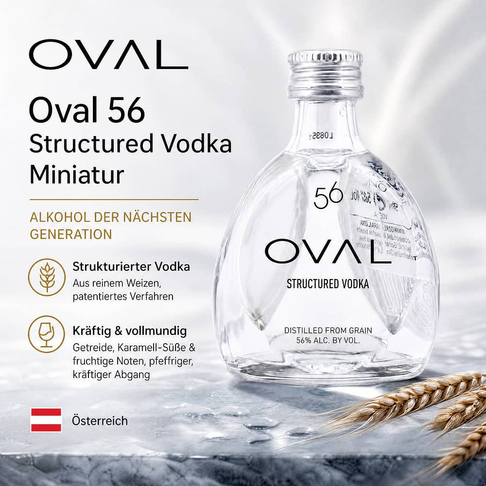 Oval 56 Structured Vodka Miniatur 0,050 Liter/ 56.0% vol Produktbild