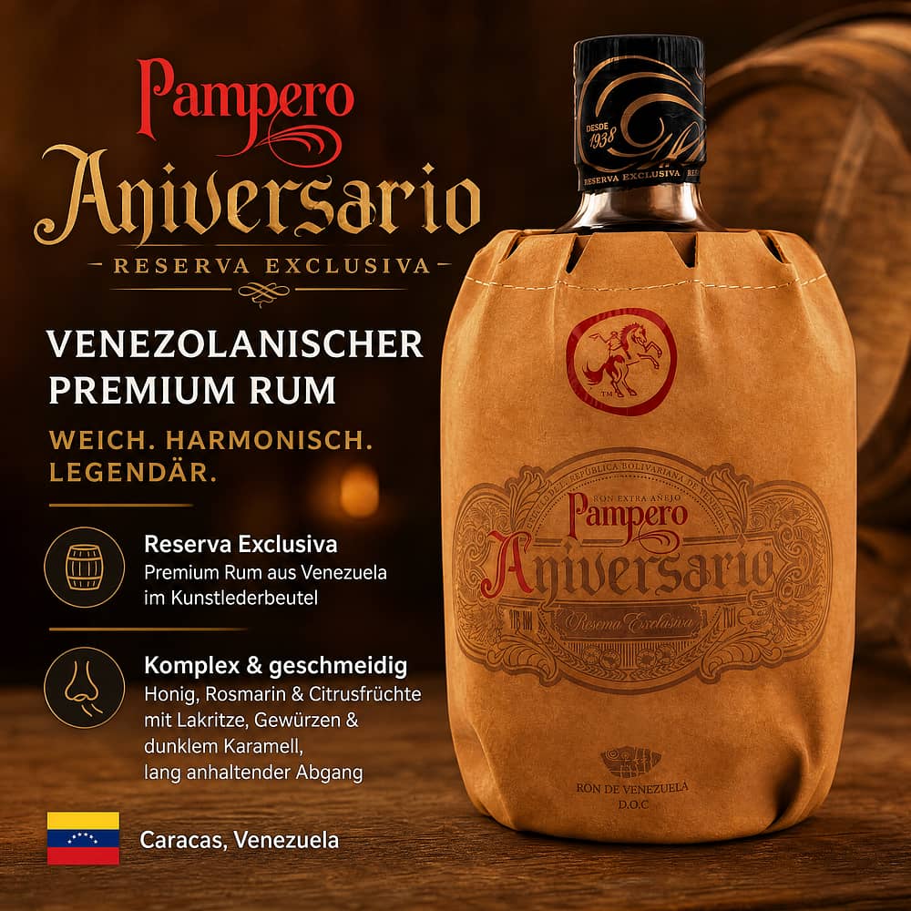 Pampero Aniversario Reserva Exclusiva im Kunstlederbeutel 0,70 Liter/ 40.0% vol Produktbild