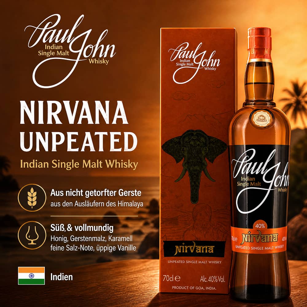 Paul John Nirvana Unpeated 0,70 Liter/ 40.0% vol Produktbild