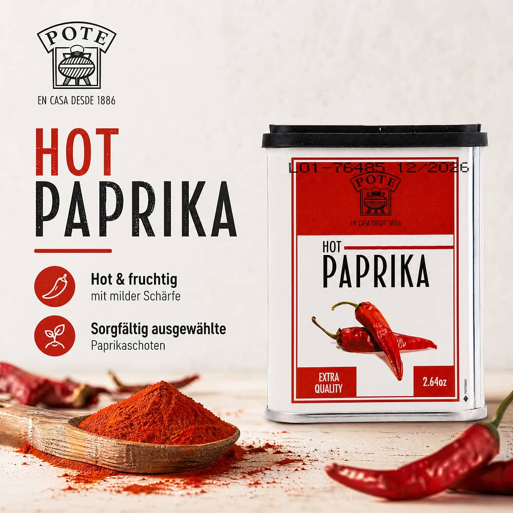 POTE Hot Paprika 75 Gramm Produktbild
