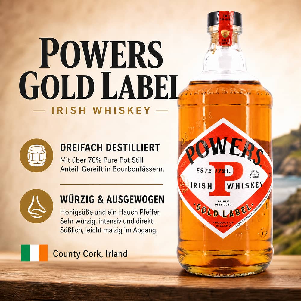 Powers Gold Label 0,70 Liter/ 43.2% vol Produktbild