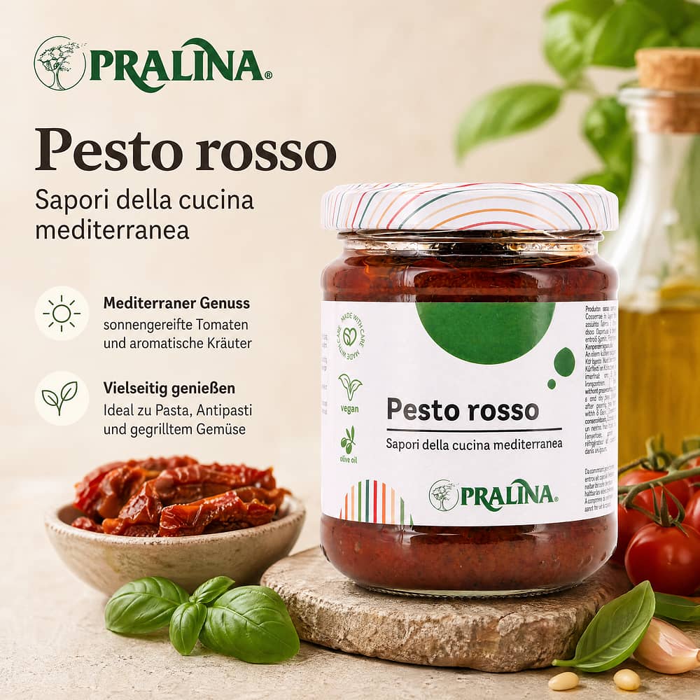 Pralina Pesto rosso Roter Pesto 180 Gramm Produktbild