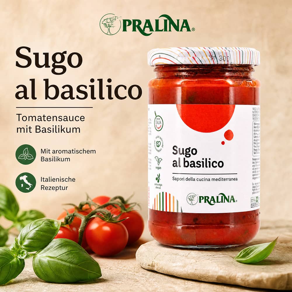 Pralina Sugo al Basilico Tomatensauce mit Basilikum 280 Gramm Produktbild
