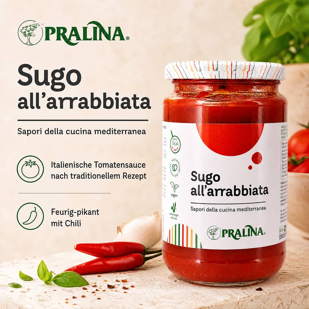 Pralina Sugo All`Arrabbiata Tomatensauce Al Arabbiata 280 Gramm Produktbild