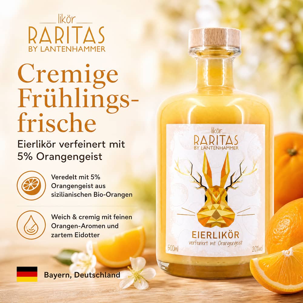 Raritas Angeli Eierlikör verfeinert mit 5% Orangengeist 0,50 Liter/ 20.0% vol Produktbild