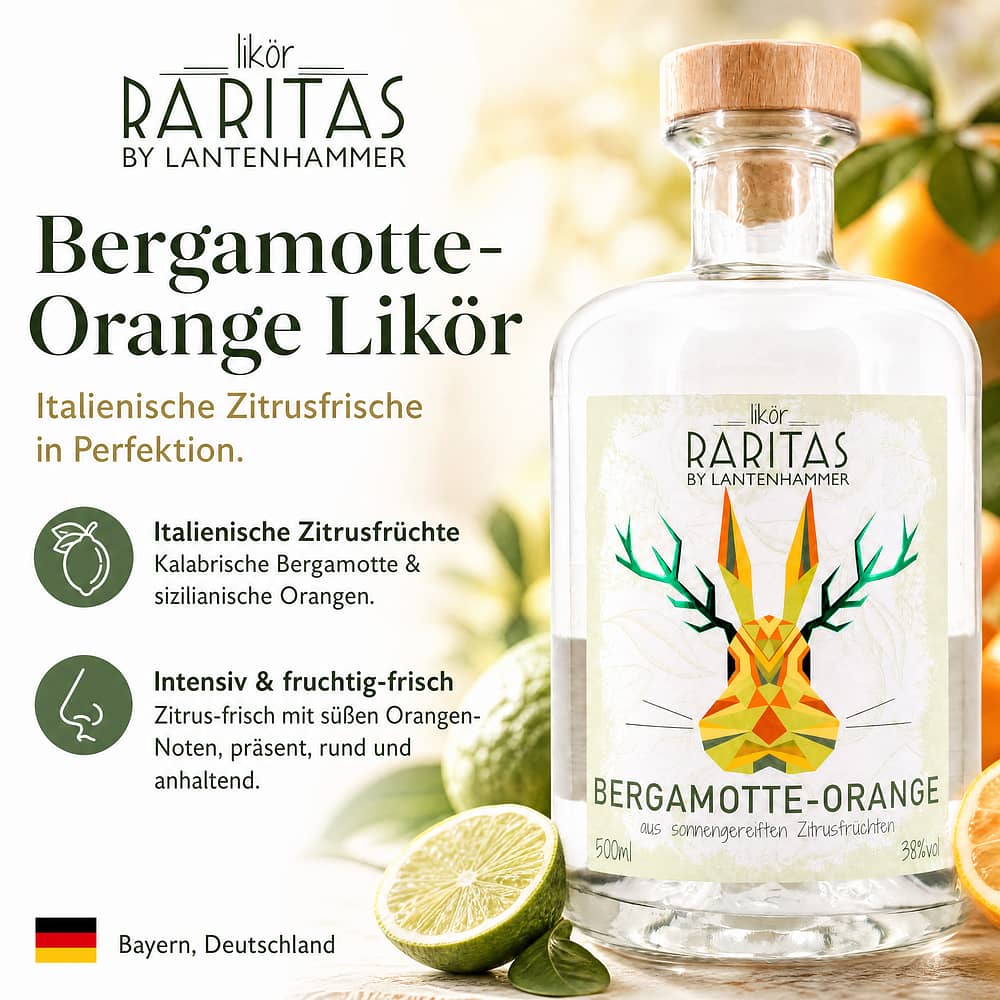 Raritas Bergamotte-Orange Likör 0,50 Liter/ 38.0% vol Produktbild