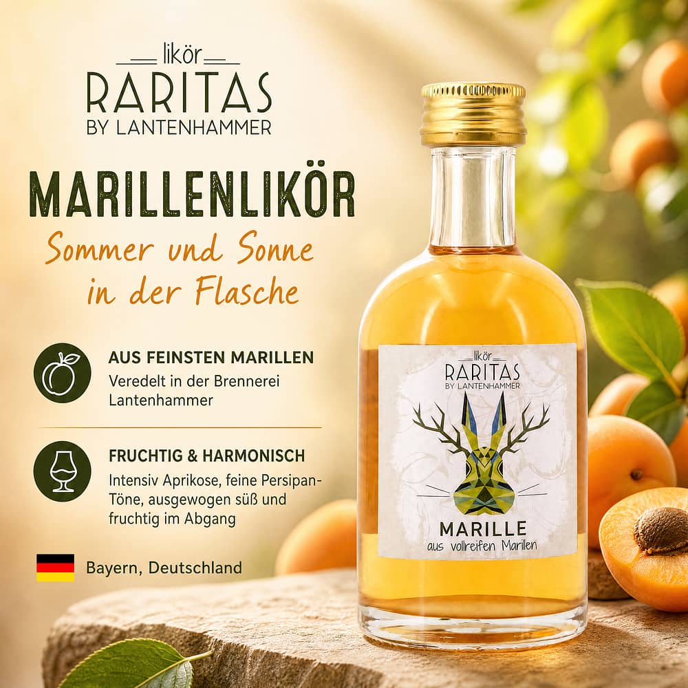 Raritas Marillenlikör Miniatur 0,050 Liter/ 25.0% vol Produktbild