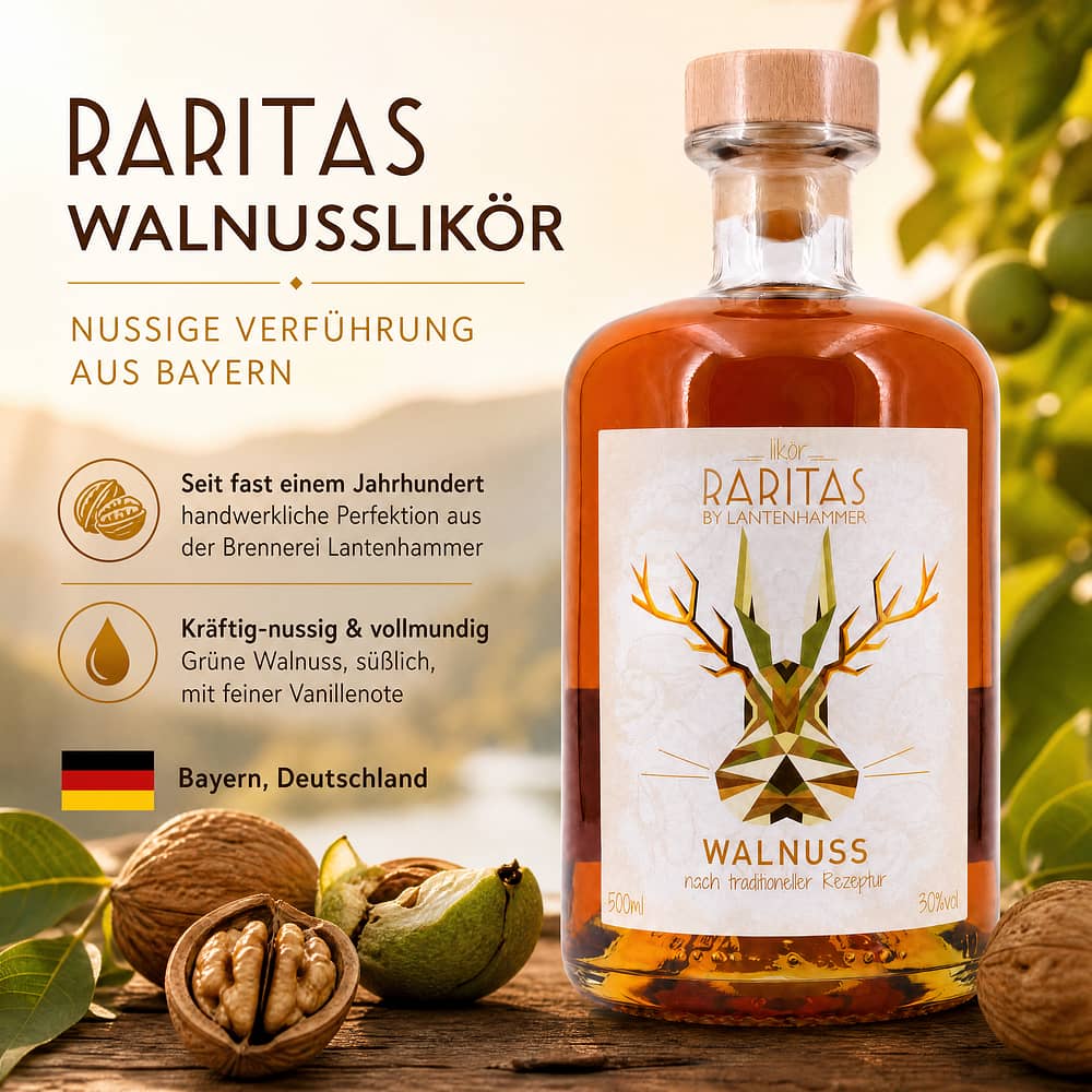 Raritas Walnusslikör 0,50 Liter/ 30.0% vol Produktbild