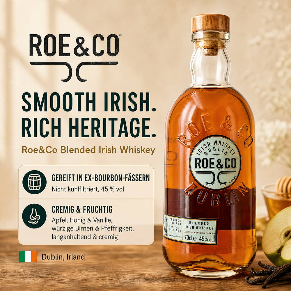 Roe&Co Blended Irish Whiskey 0,70 Liter/ 45.0% vol Produktbild
