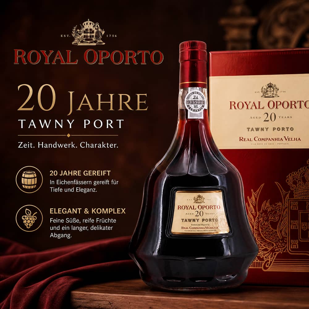 Royal Oporto 20 Jahre Decanterflasche 0,750 Liter/ 20.0% vol Produktbild