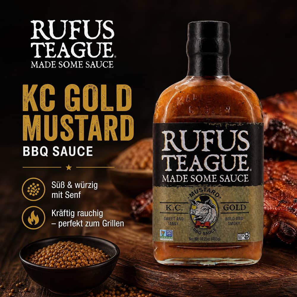 Rufus Teague KC Gold Mustard BBQ-Sauce 403 Gramm Produktbild