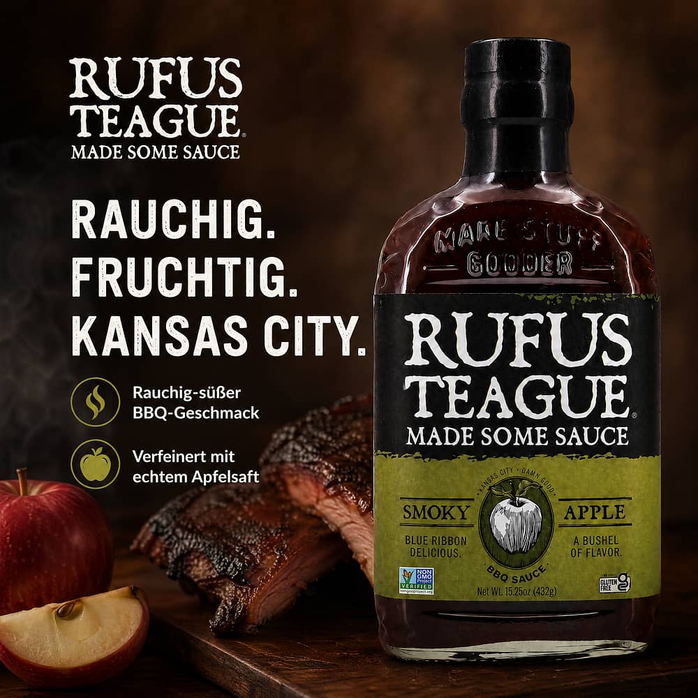Rufus Teague Smoky Apple BBQ-Sauce 432 Gramm Produktbild