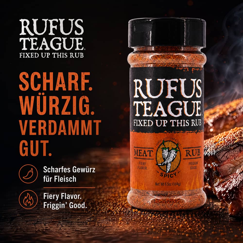 Rufus Teague Spicy Meat Rub Scharfes Gewürz für Fleisch 184 Gramm Produktbild