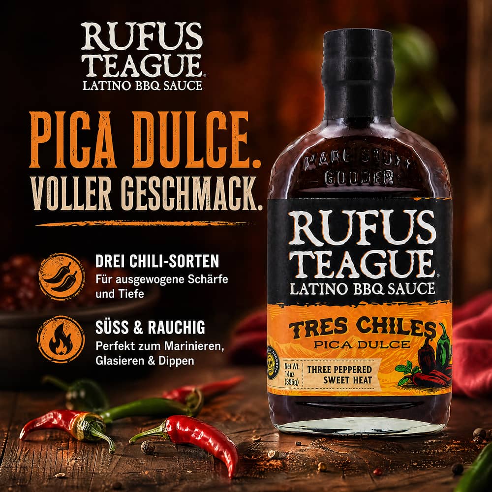 Rufus Teague Tres Chiles Latino BBQ-Sauce 396 Gramm Produktbild